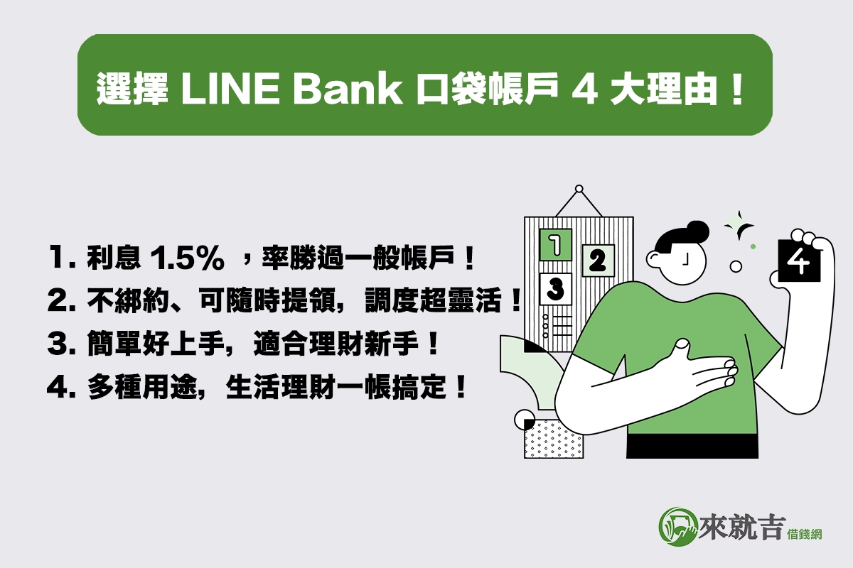 以下是選擇 LINE Bank口袋帳戶的 4 大理由！