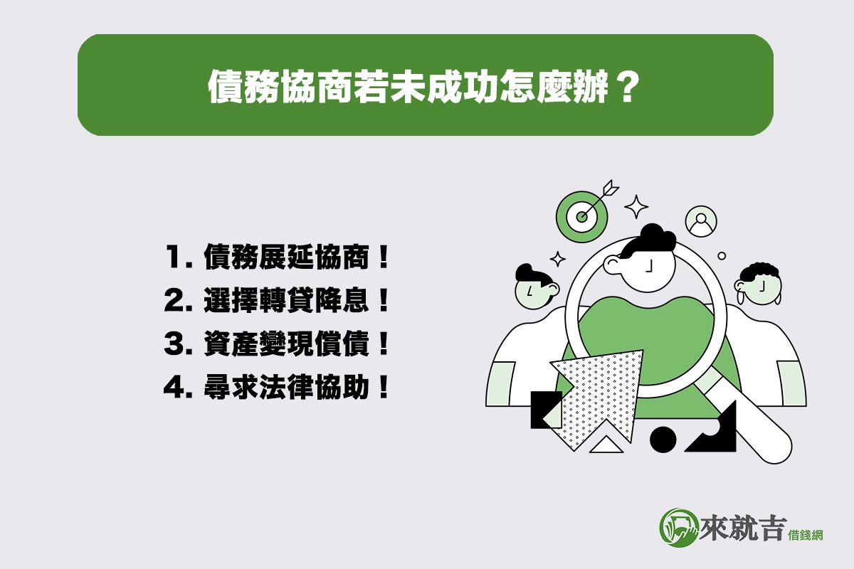 債務協商若未成功怎麼辦?你還有這些備案可以選擇!
