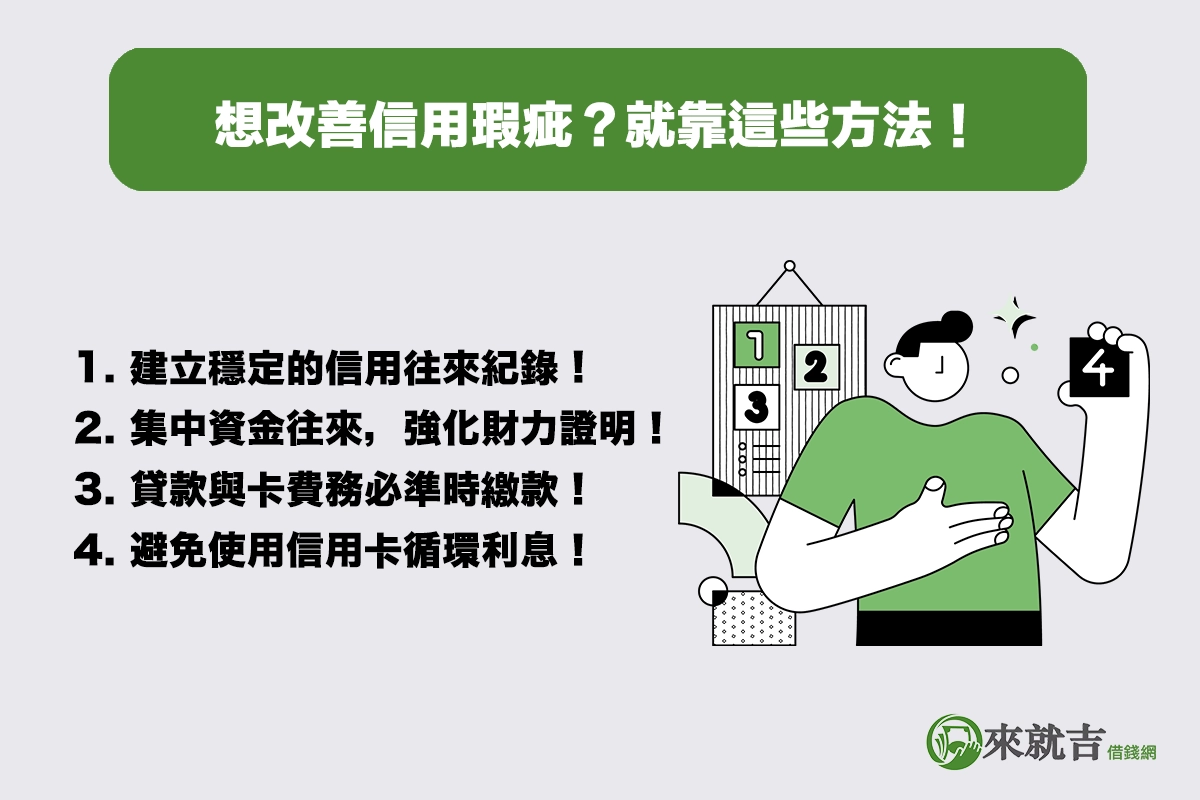 信用瑕疵如何改善?學會四個方法找回信用評分!