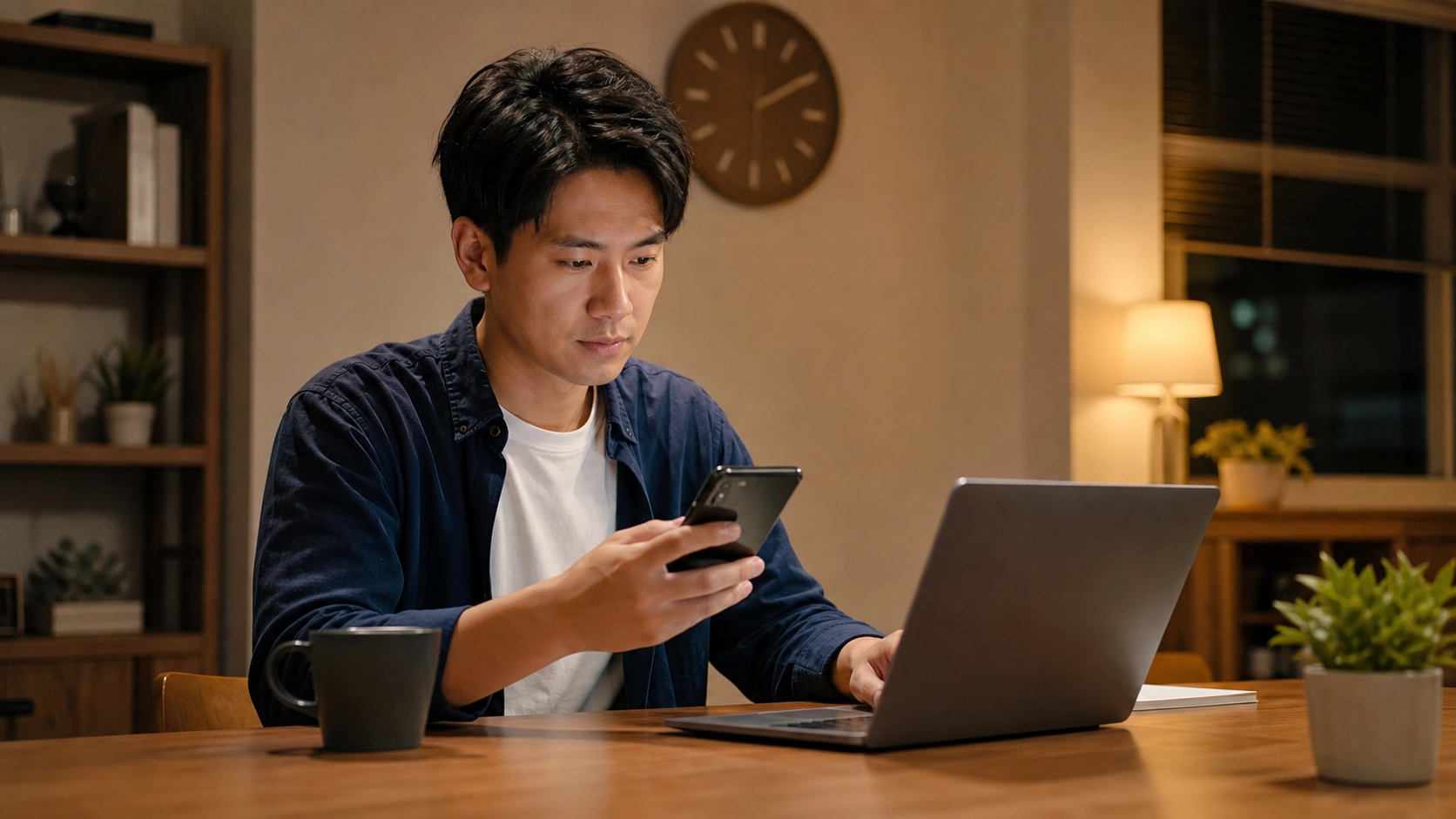 夜間使用手機與電腦評估 24 小時小額借款示意圖
