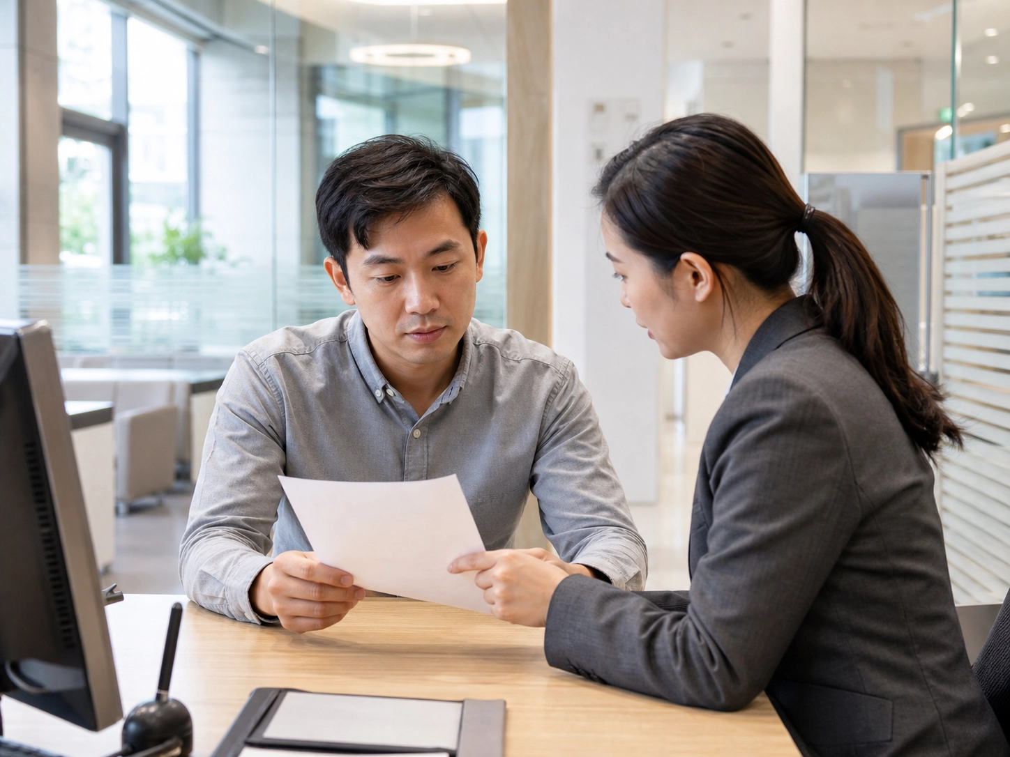 民眾向銀行人員確認告誡戶帳戶狀態
