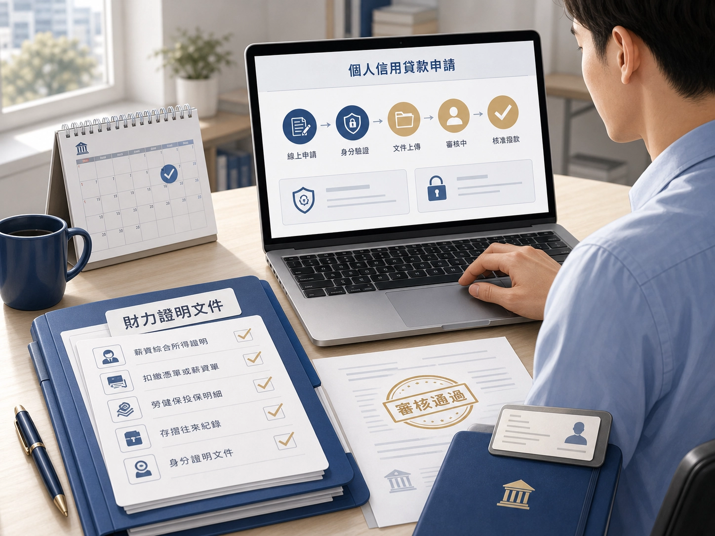 台銀信貸申請文件與審核流程示意圖